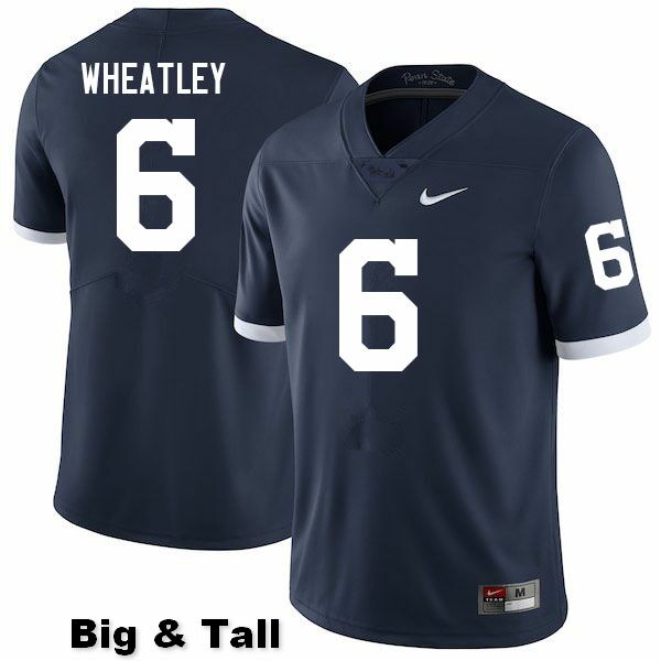 NCAA Nike Men's Penn State Nittany Lions Zakee Wheatley #6 College Football Authentic Big & Tall Navy Stitched Jersey ZAB6098UQ